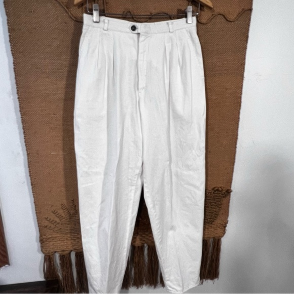 Vintage High Waisted White‎ Trousers